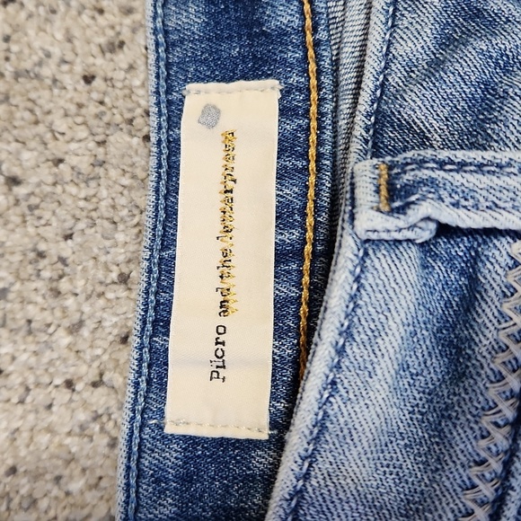 Anthropologie Pilcro Embroidered Denim Jean Short Rolled Cuff Size 28 - Picture 4 of 12